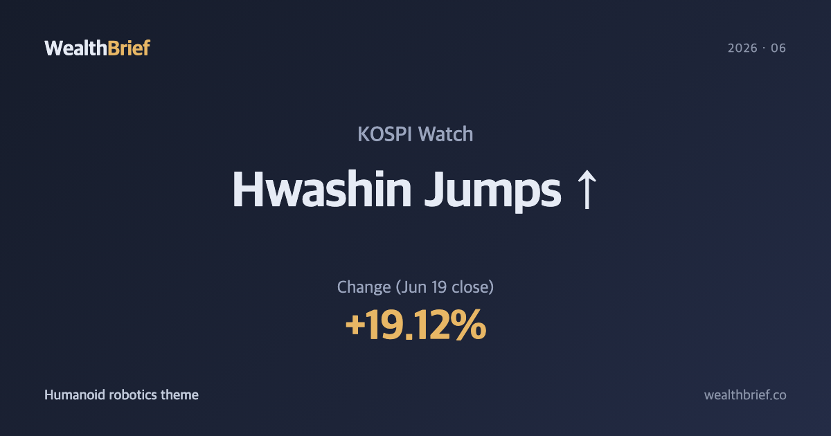 Why Hwashin Surged — Up 19% on the Humanoid Robotics Theme