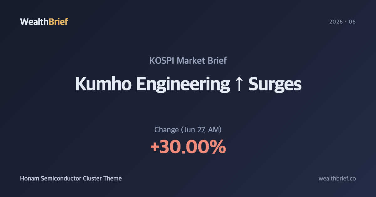 Why Did Kumho Engineering Hit +30%? — Honam Semiconductor Cluster Explained