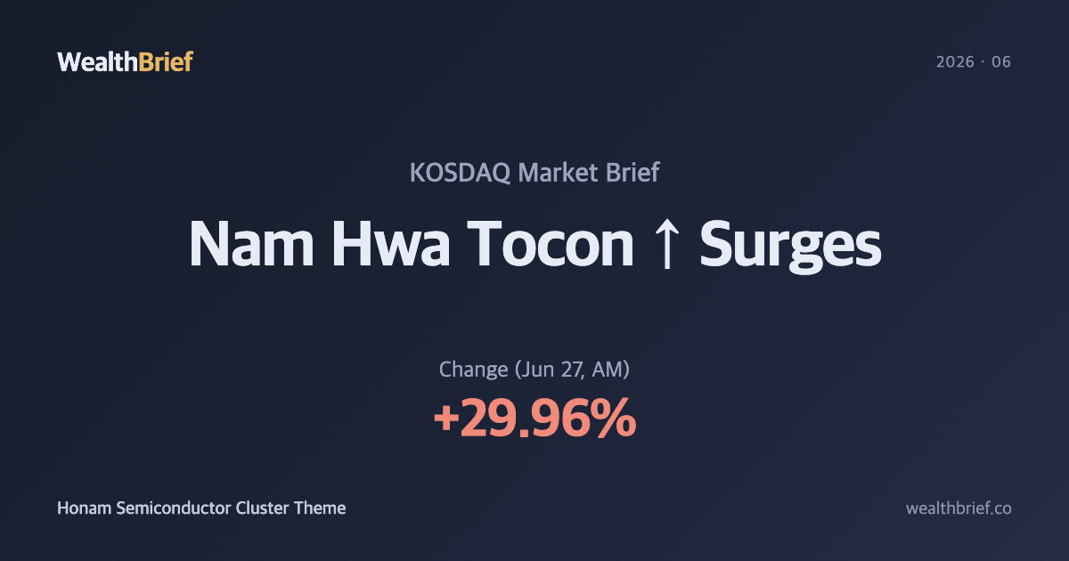Why Did Nam Hwa Tocon Surge +29.96%? — Honam Semiconductor Cluster Analysis