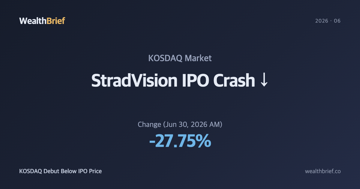 StradVision KOSDAQ Debut Sinks -27% — Below IPO Price on Day One