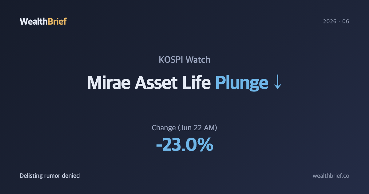 Why Mirae Asset Life Plunged — Delisting Rumor Denied, Warning Issued