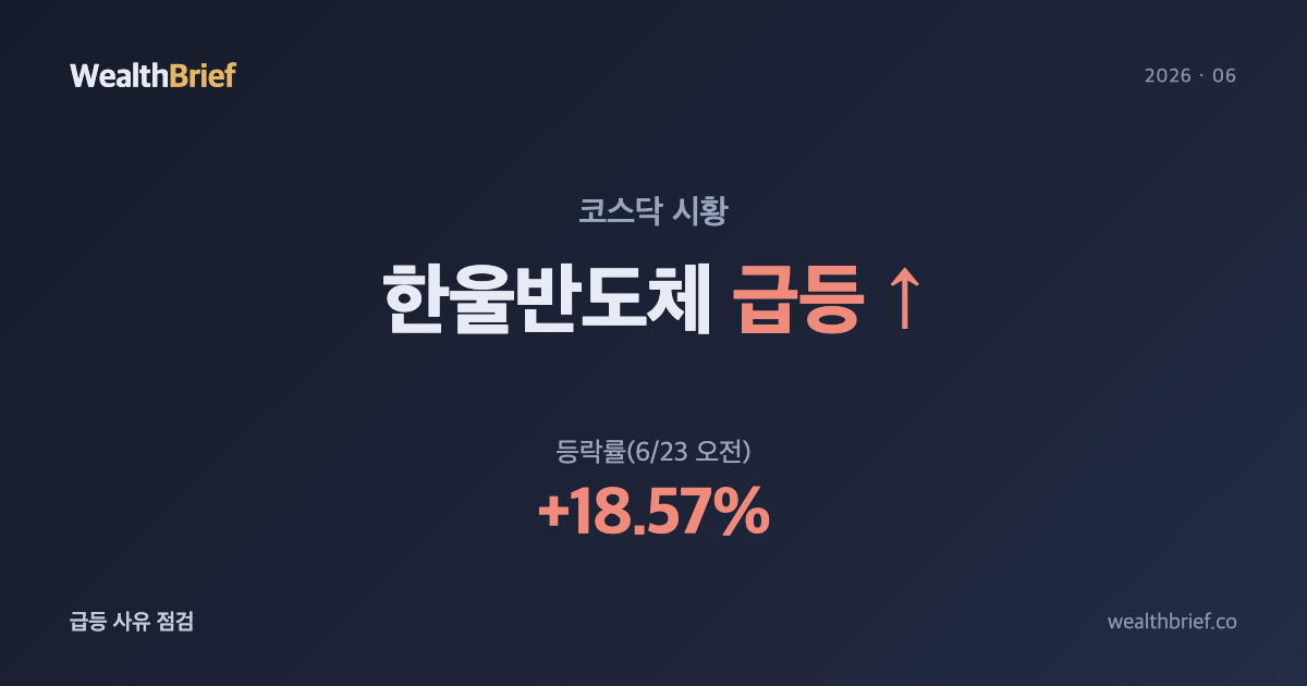 한울반도체 왜 급등했나 — 산업부 'AI 팩토리' 선정·MLCC 수혜 기대