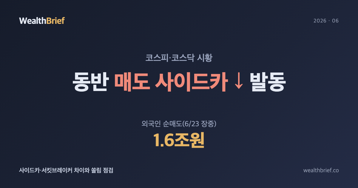 코스피·코스닥 '동시 매도 사이드카' 발동 — 이례적 동반 발동의 정체와 점검표