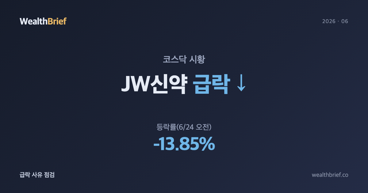 JW신약 왜 급락했나 — 탈모 건보 기대 급등 뒤 차익실현·투자경고