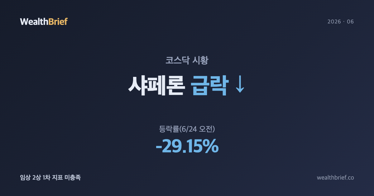 샤페론 왜 -29% 급락했나 — 아토피 치료제 임상 2상 1차 지표 미충족