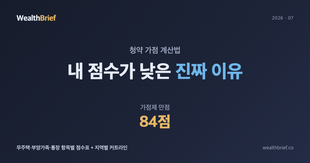 청약 가점 계산법, 왜 내 점수가 생각보다 낮을까