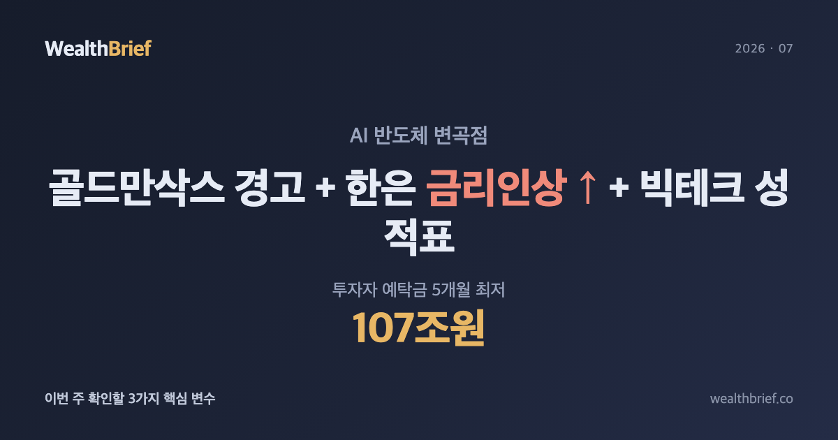 골드만삭스가 반도체 경고를 내놓은 날, 한국 투자자가 확인할 3가지