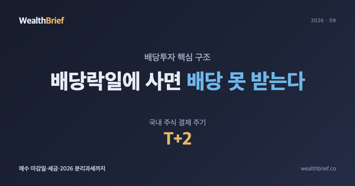 배당락일에 샀다가 배당 못 받는 이유, T+2 구조로 풀었습니다